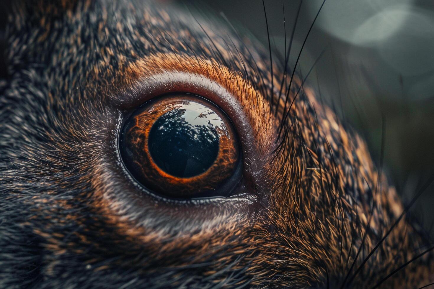Squirrels Eye Curiosity and Mischief Reflected in Shiny Black Iris Background and Nature photo