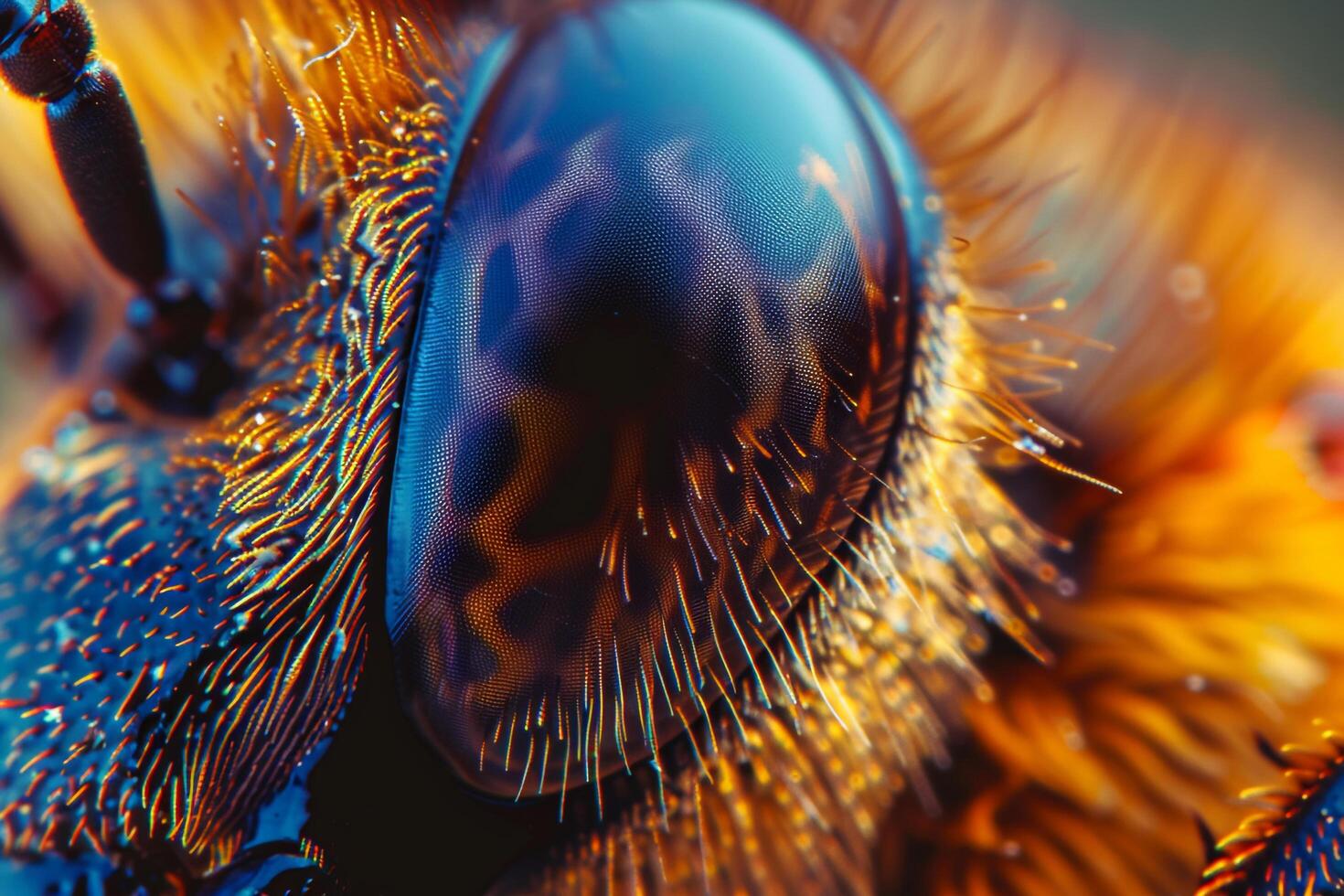 Bees Compound Eye Intricate Textures and Patterns in the Lenses Background and Nature photo