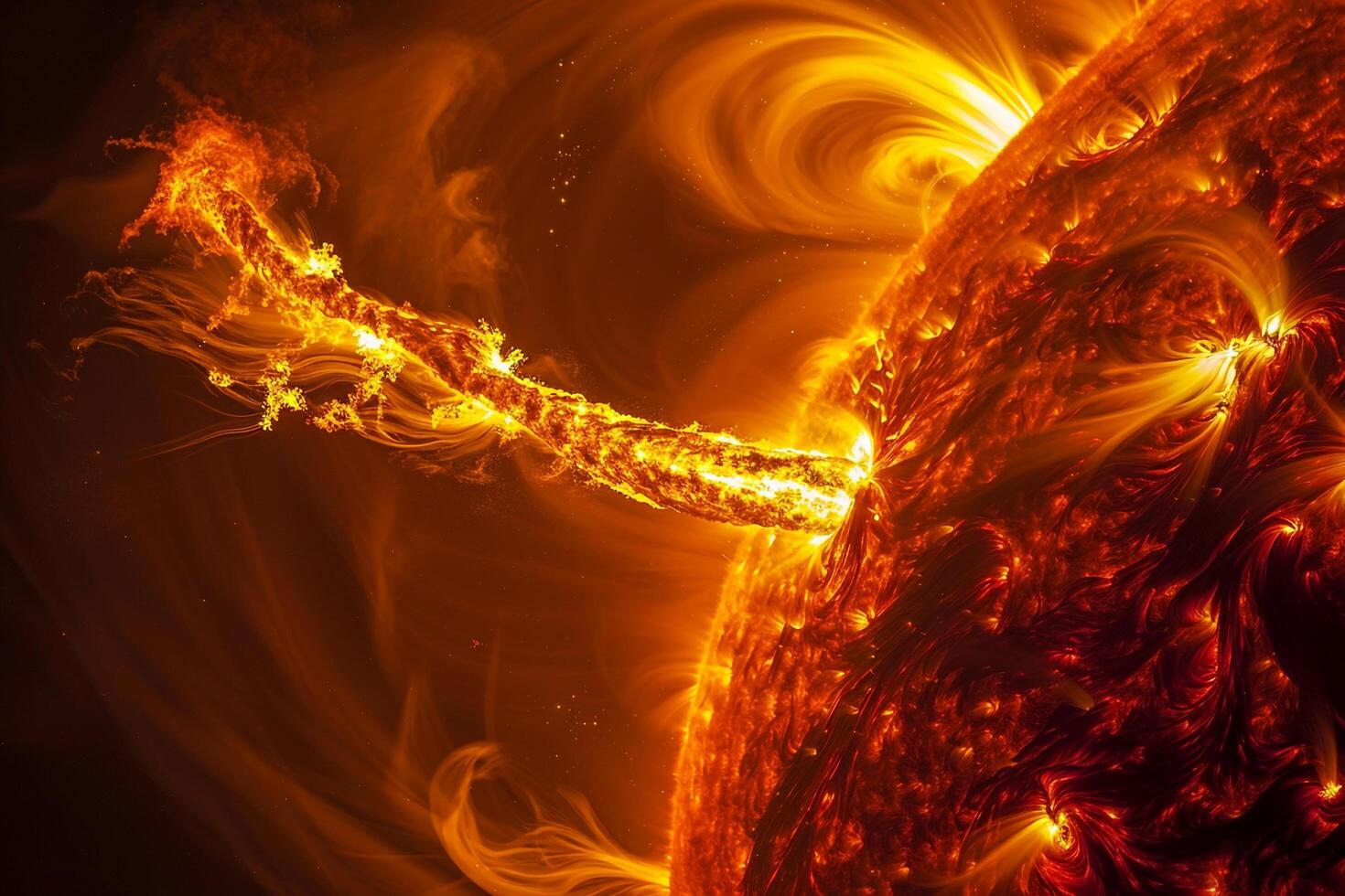 Solar Prominence Erupting from the Suns Surface nature background photo