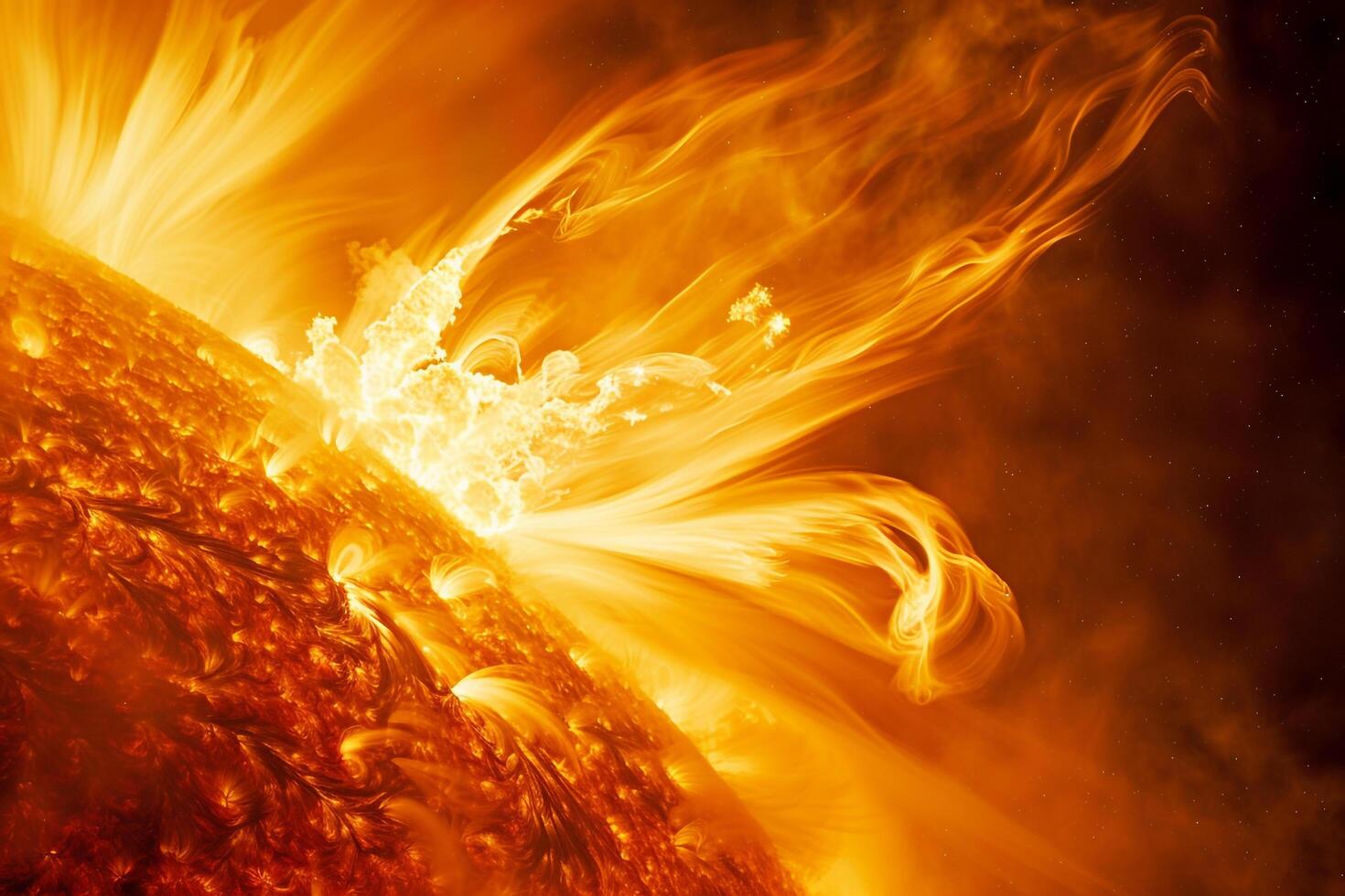 Solar Prominence Erupting from the Suns Surface nature background photo