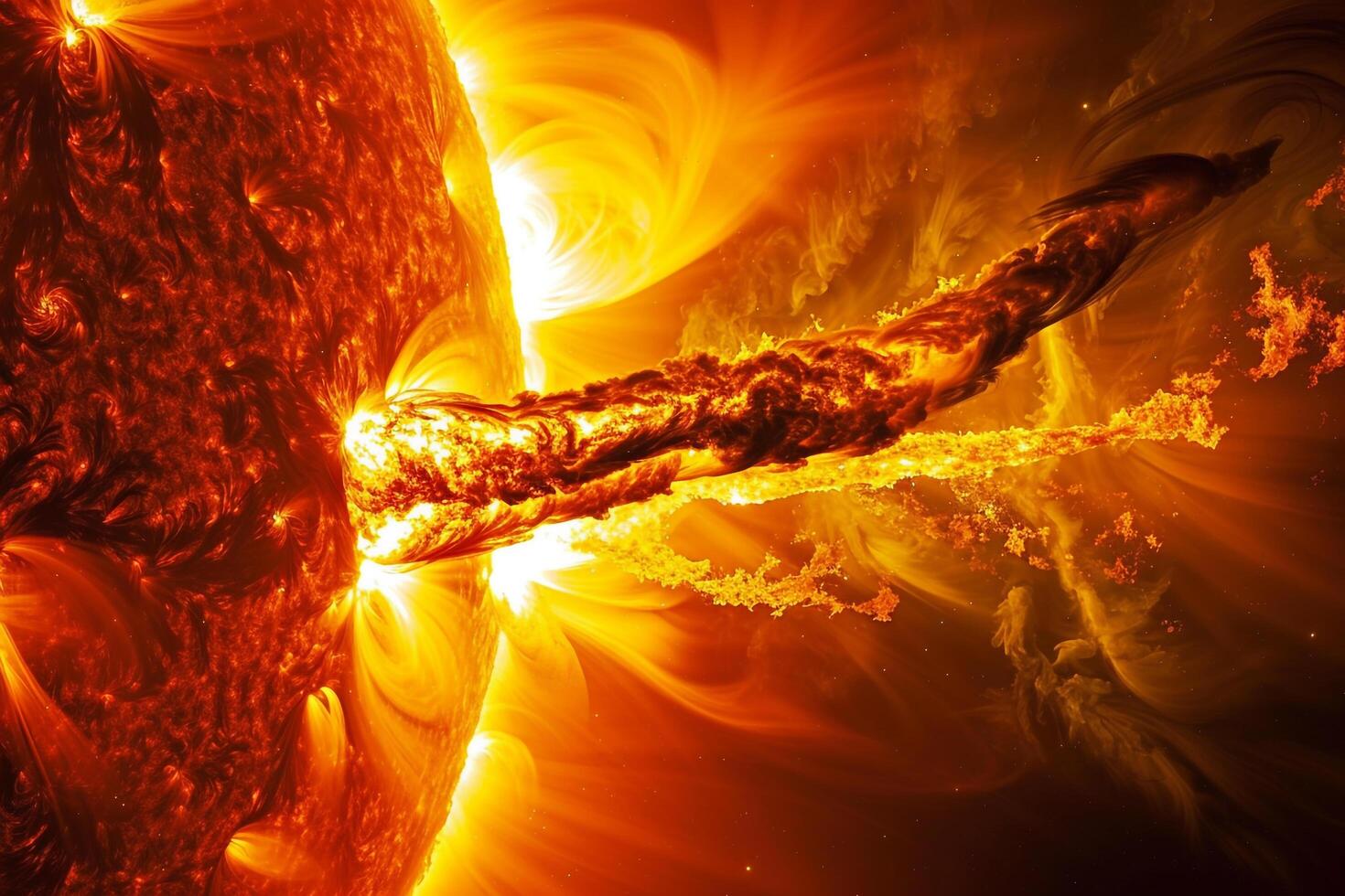 Solar Prominence Erupting from the Suns Surface nature background photo