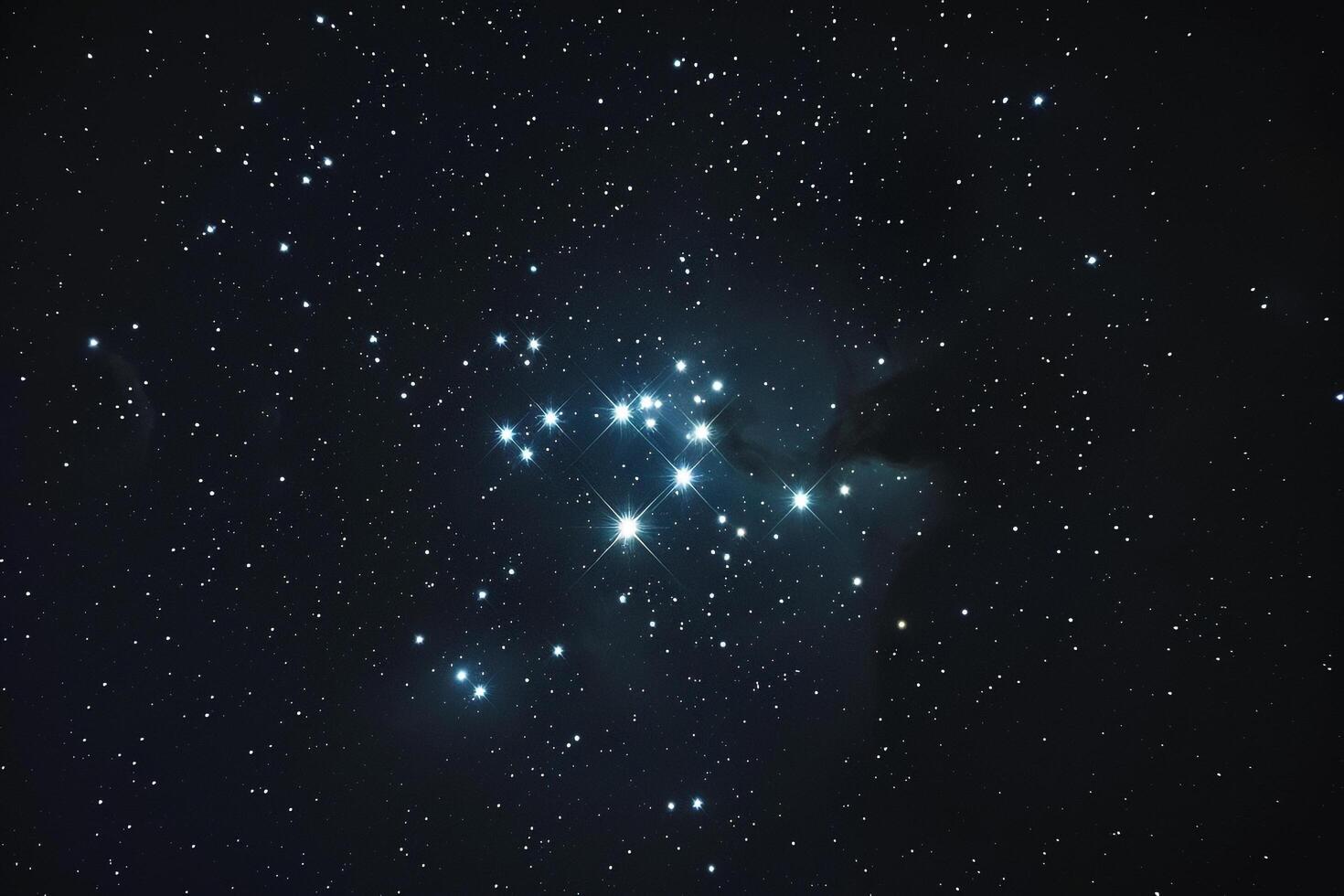 Stellar Splendor Pleiades Star Cluster in Taurus Constellation with Nebulous Material   nature background photo