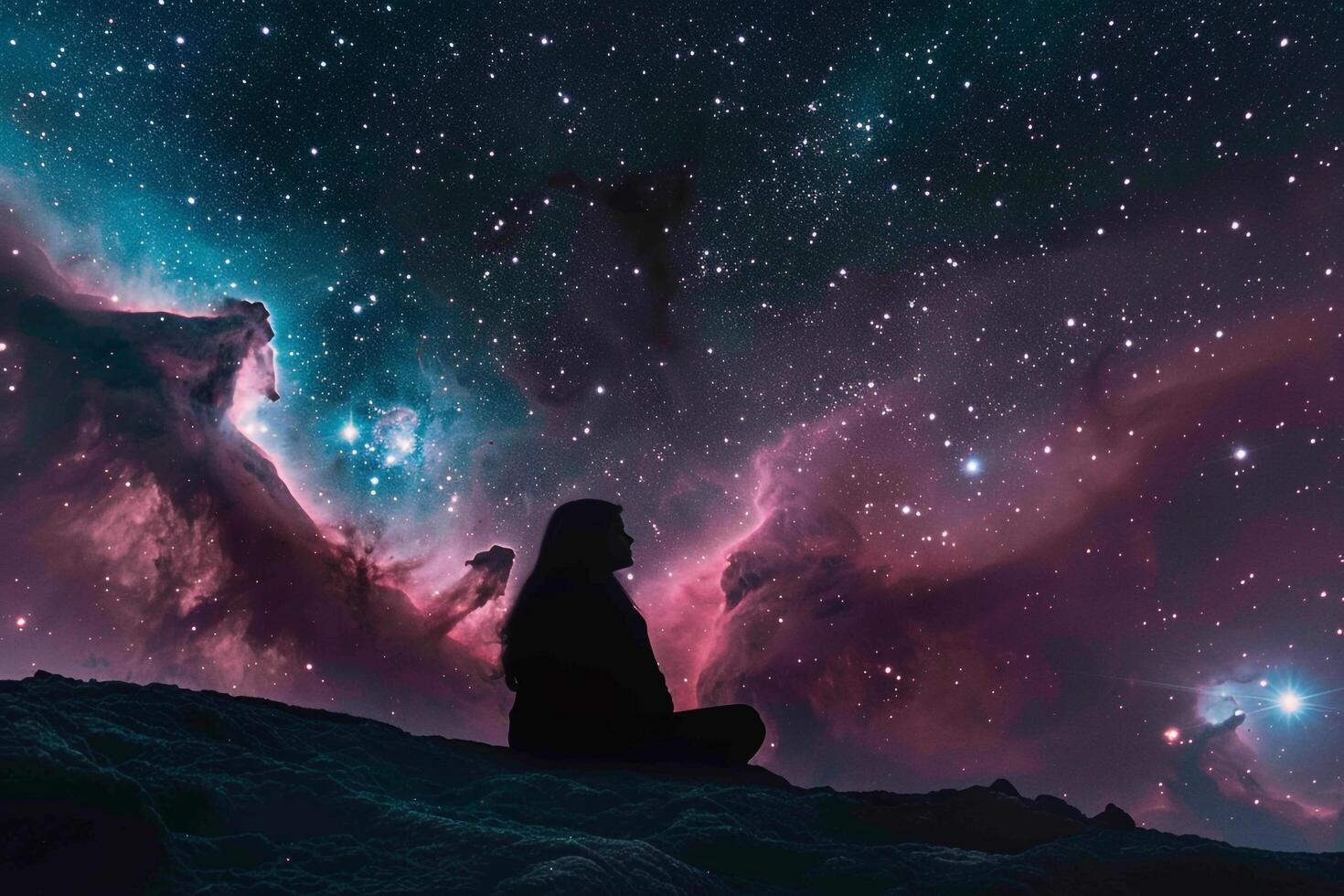 Stellar Splendor Horsehead Nebula Silhouetted Against Glowing Hydrogen Gas in Orion Constellation   nature background photo