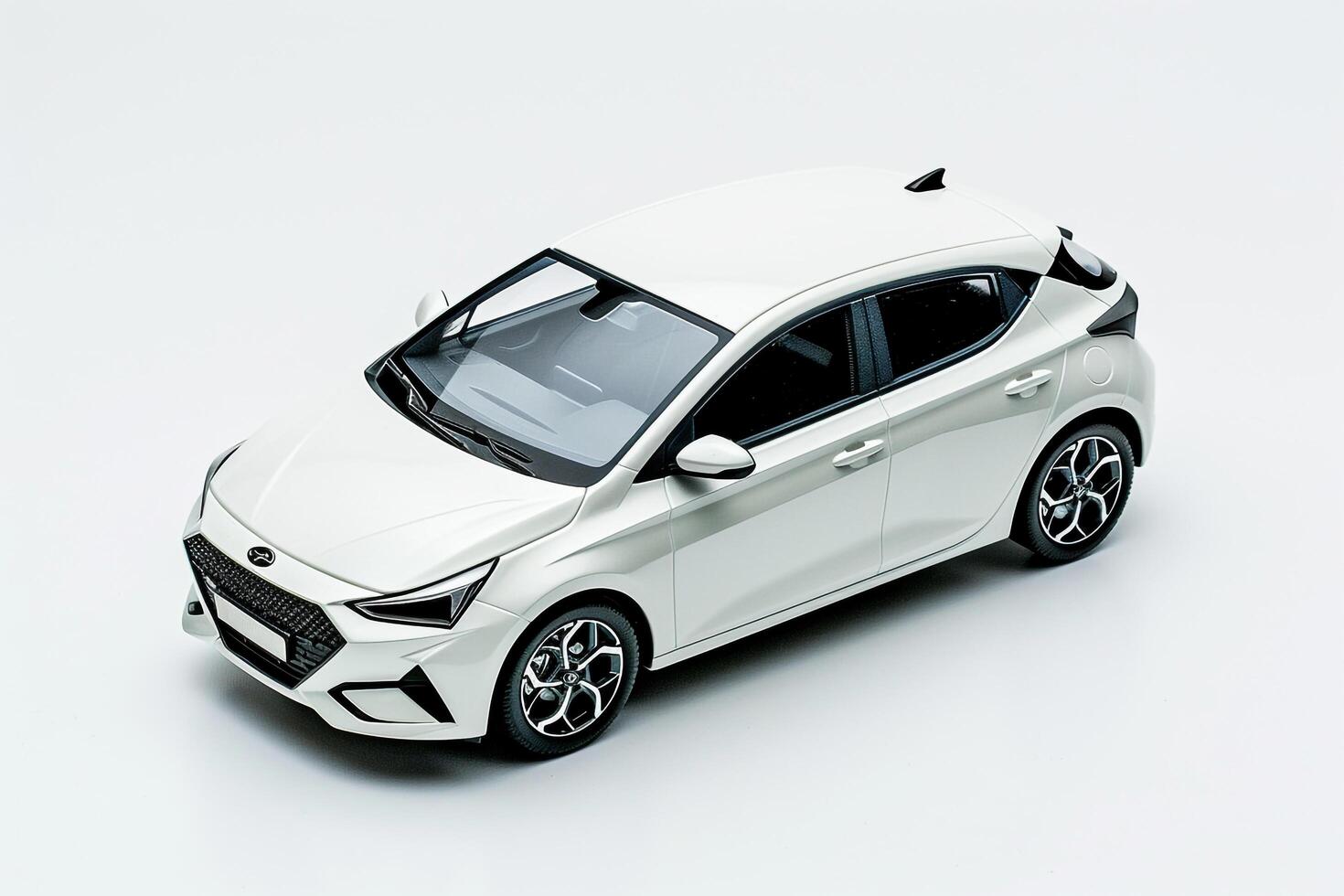 Modern Compact Hatchback Displayed on White Background   nature background photo
