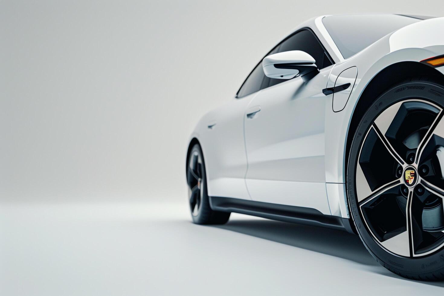 High Performance Hybrid Car on Seamless White Background   nature background photo