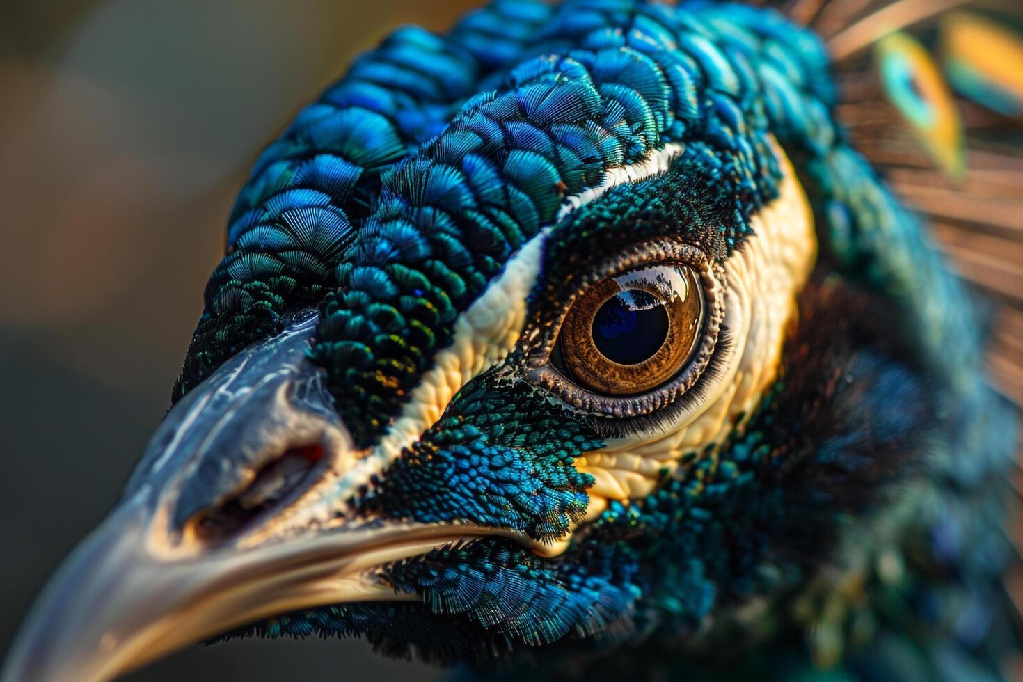 of a peacocks eye featuring vivid feather patterns and beautiful colors showcasing natures grandeur photo
