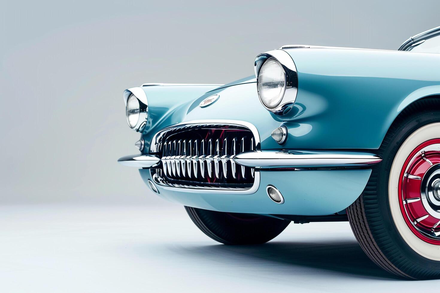 Timeless Restored Vintage Car on White Background Highlighting Classic Design and Craftsmanship photo