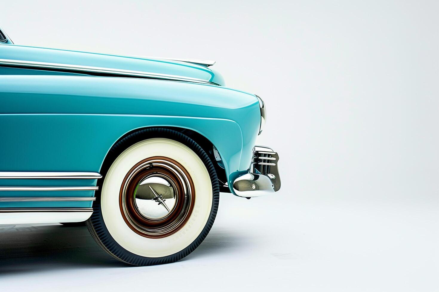 Timeless Restored Vintage Car on White Background Highlighting Classic Design and Craftsmanship photo