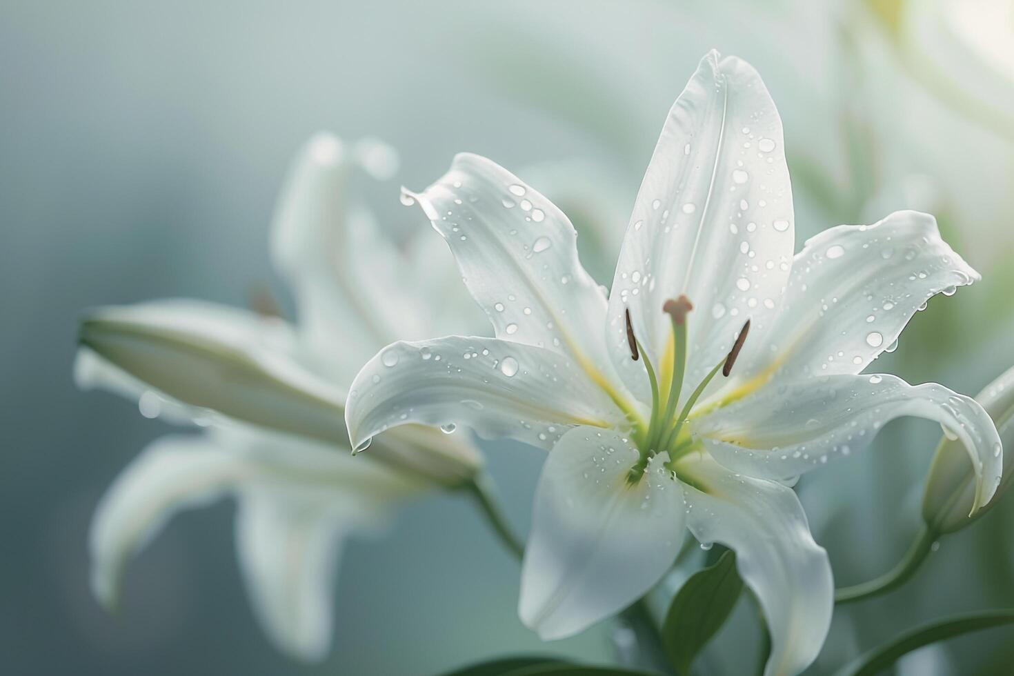 Lily Nature Background with Gentle Illumination Background Nature photo
