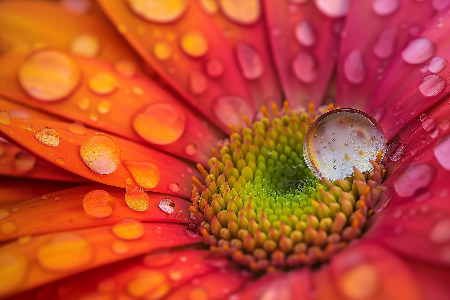 Water droplets on  flower. Nature. Background photo