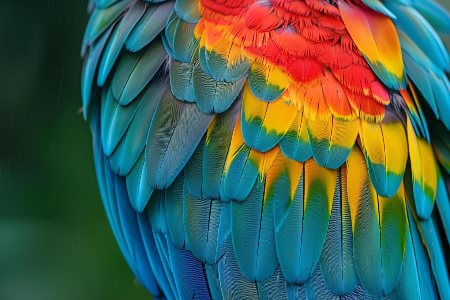 Nature Background of a parrots feathers showcasing its  plumage and intricate patterns photo