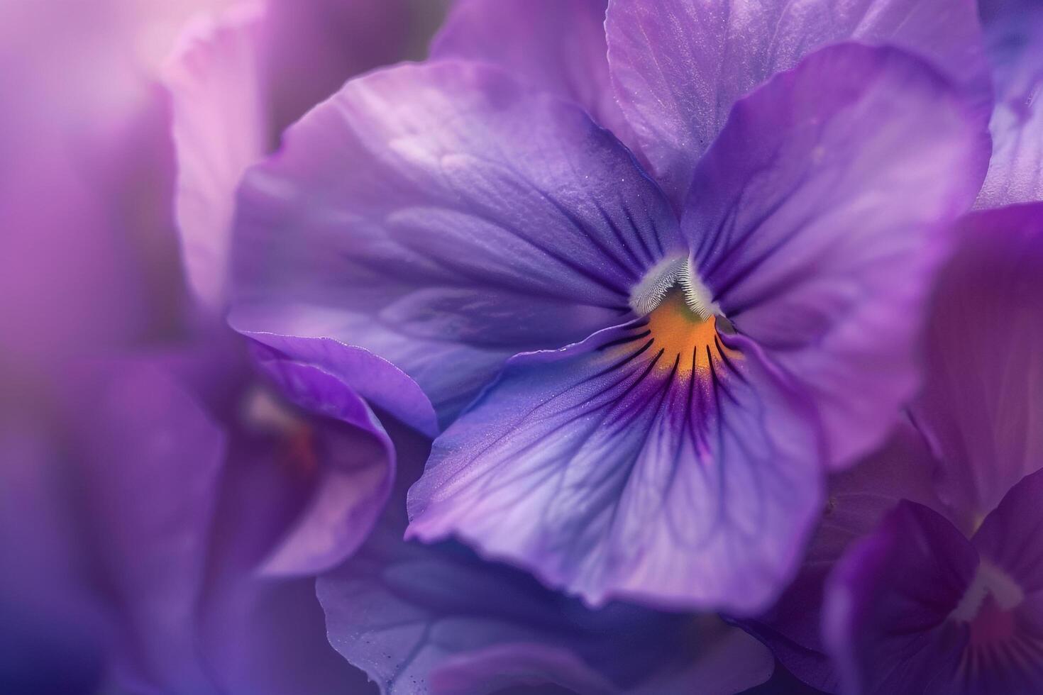 Wood Violet Nature Background Featuring Rich Wood Violet Blooms in a Gentle Garden Setting photo