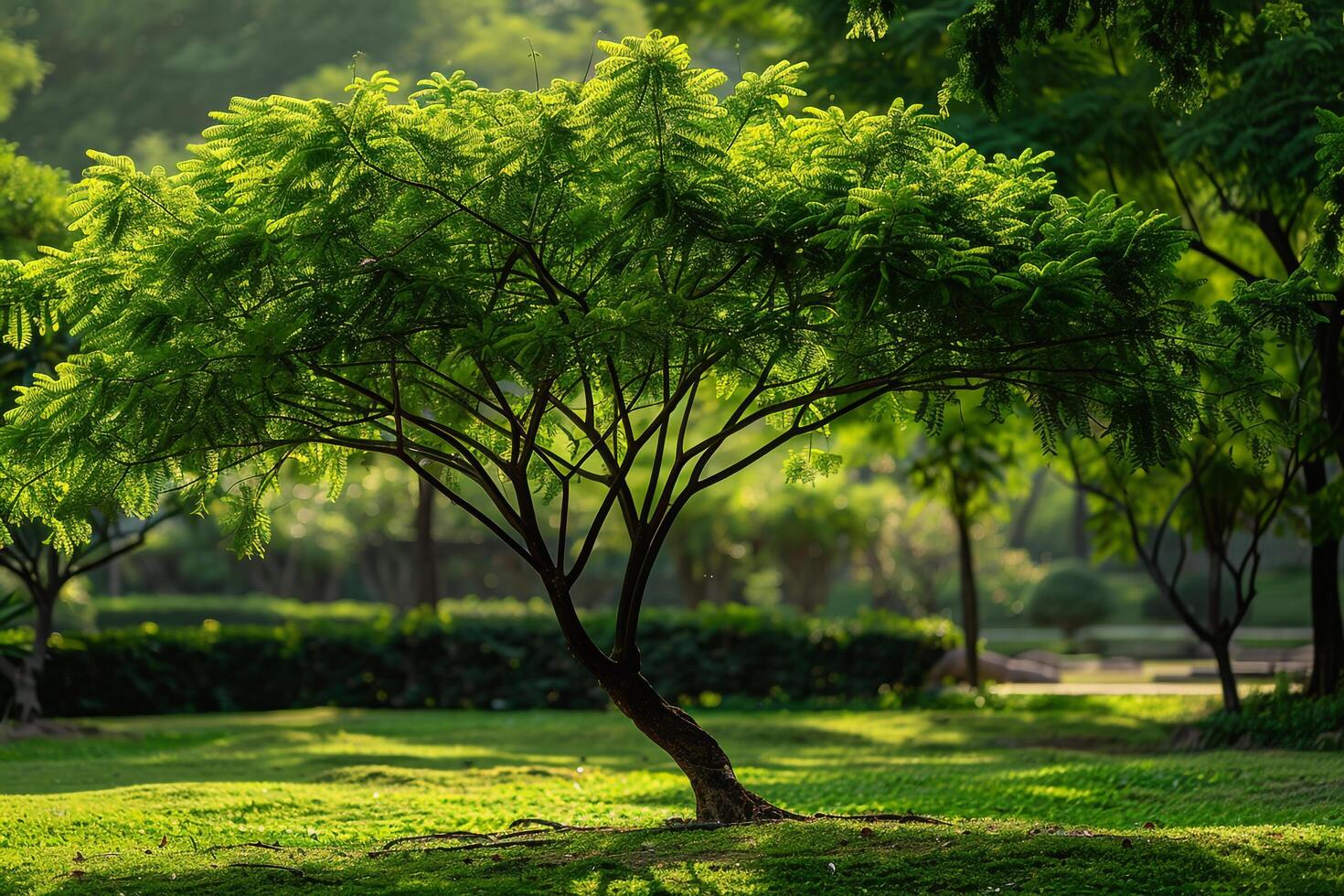 Elegant Zanthoxylum Tree with Nature Background photo