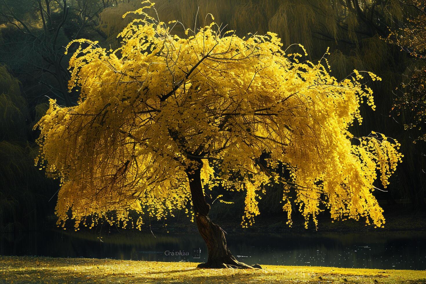 Elegant Yellowwood Tree and Nature Background photo