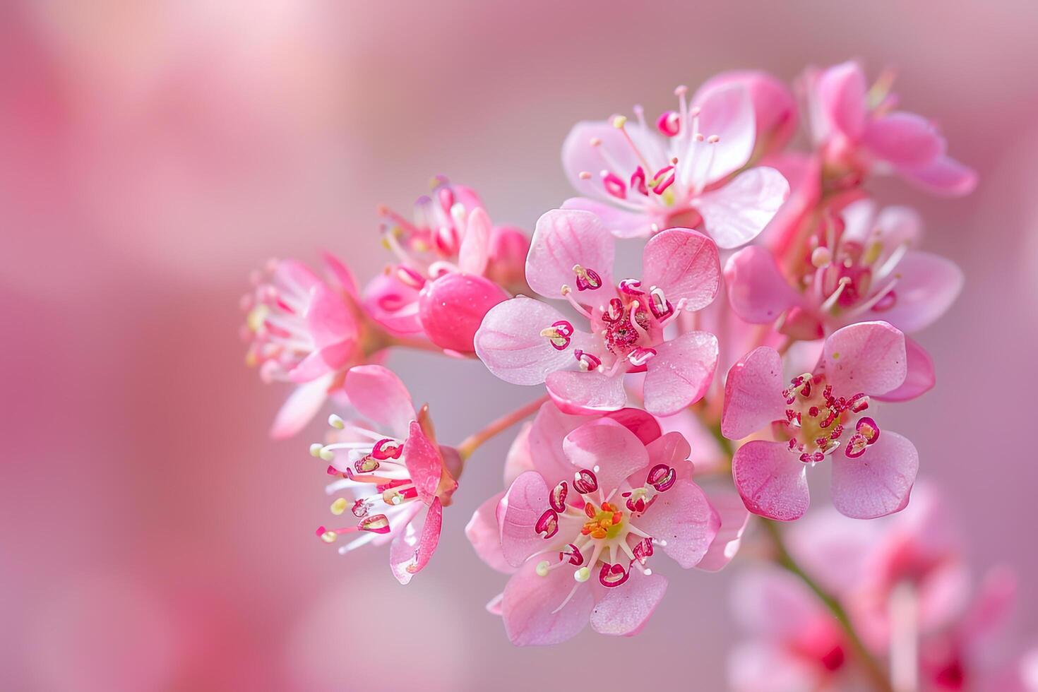 Waxflower blooms with a soft natural background in a garden setting  Nature Background photo