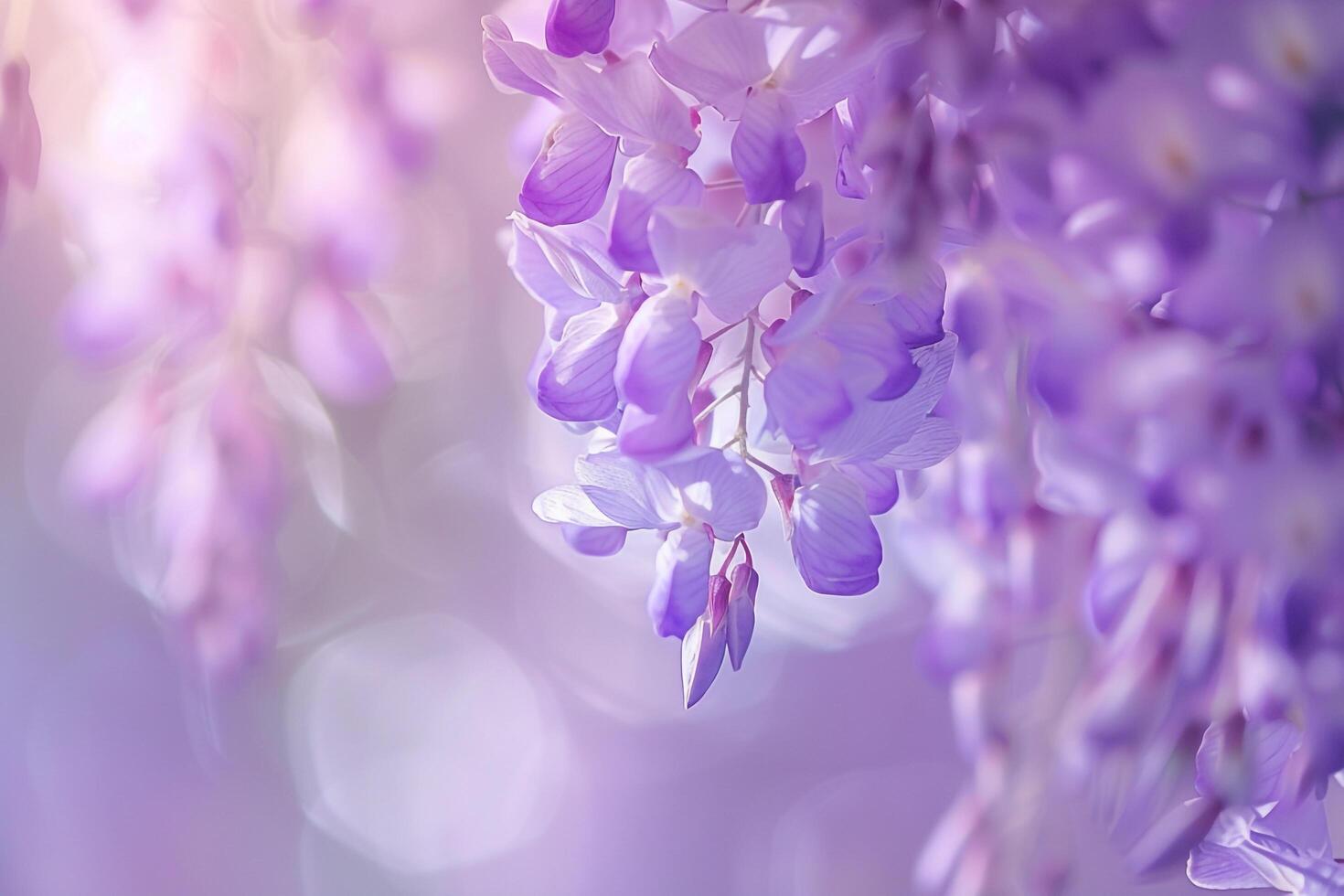 Wisteria Nature Background Featuring Elegant Purple Blooms photo