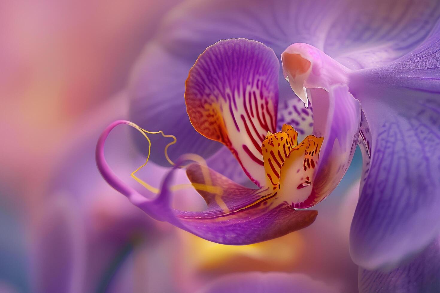 Nature Background of Exotic Orchid in Bloom photo