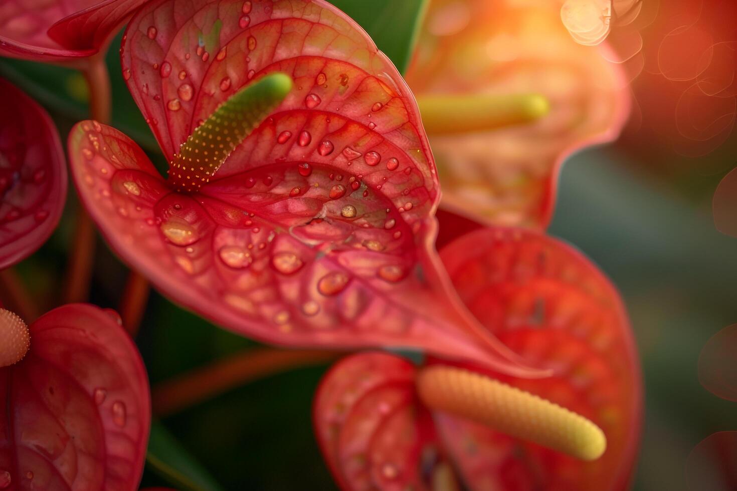 Nature Background of Anthurium in Bloom photo