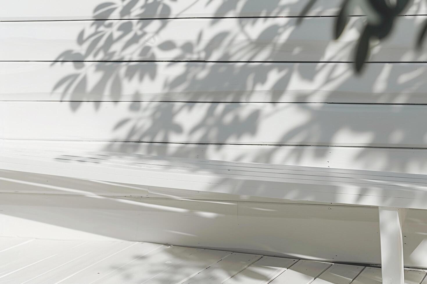 Simple White Wooden Boards with Soft Shadows Nature Background photo