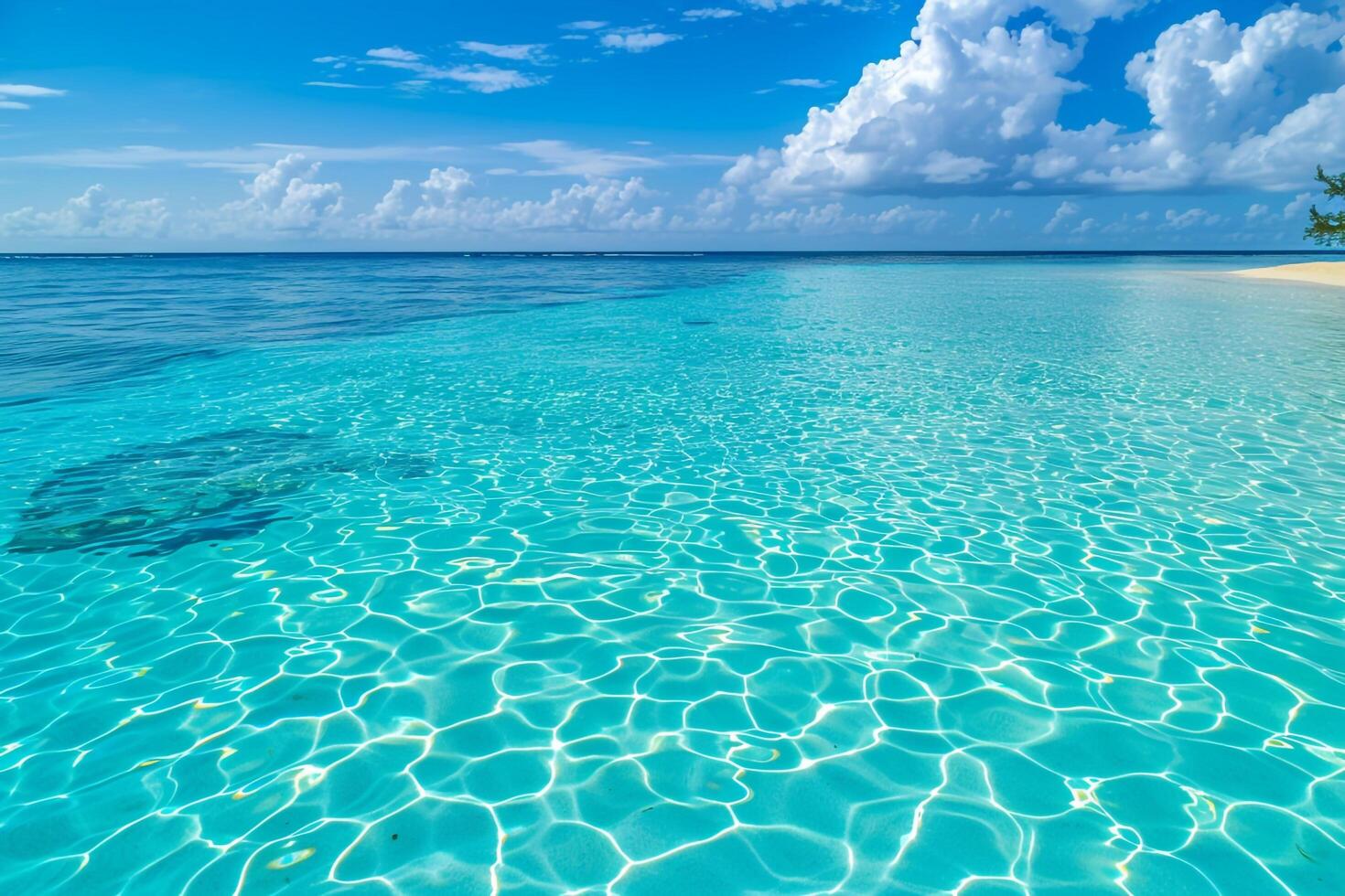 Beach with Crystal Clear Waters Serene Coastal  Nature Background photo