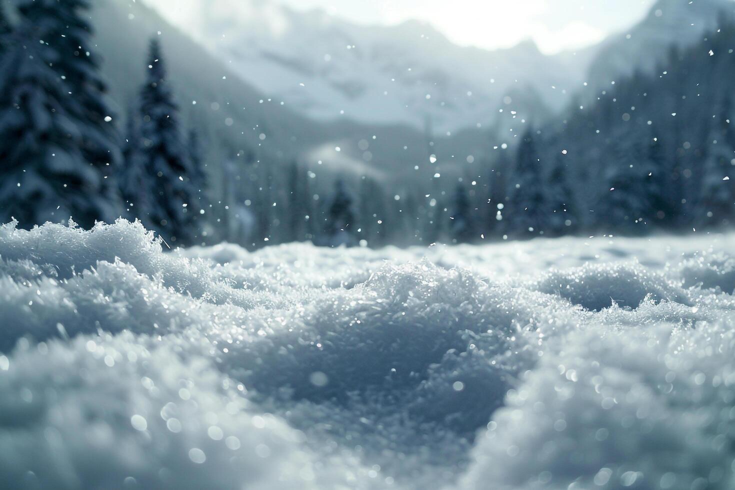 Winter Wonderland Snowscape in Nature Background photo