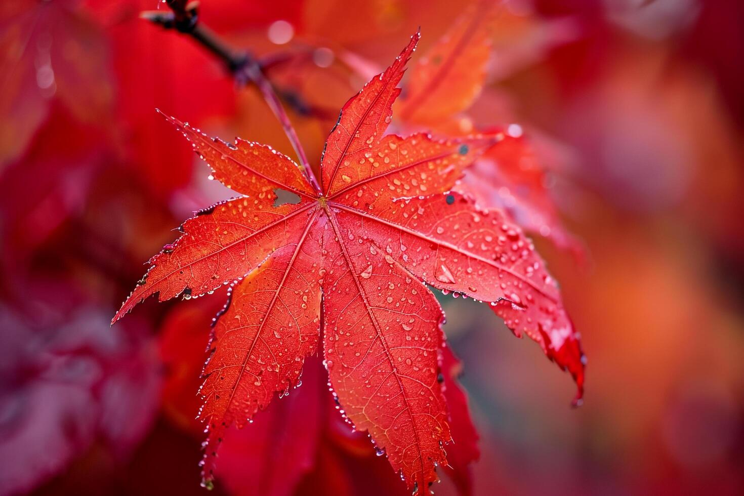 Red Maple Leaf Nature Background photo