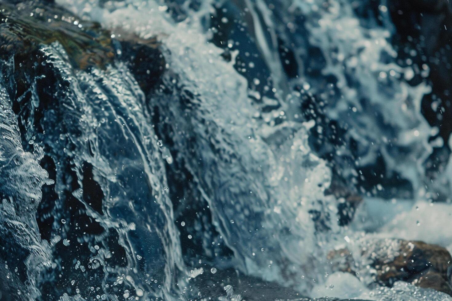 Waterfall Cascading Over Rocks with a  Nature Background photo