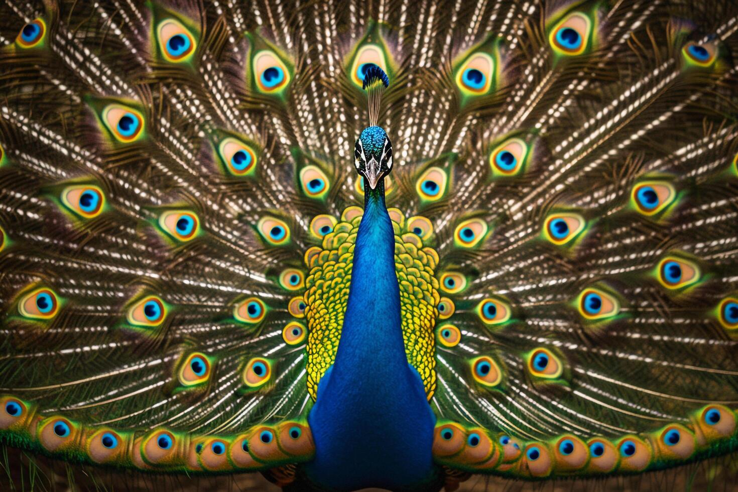 Peacock Displaying Its Feathers background nature photo