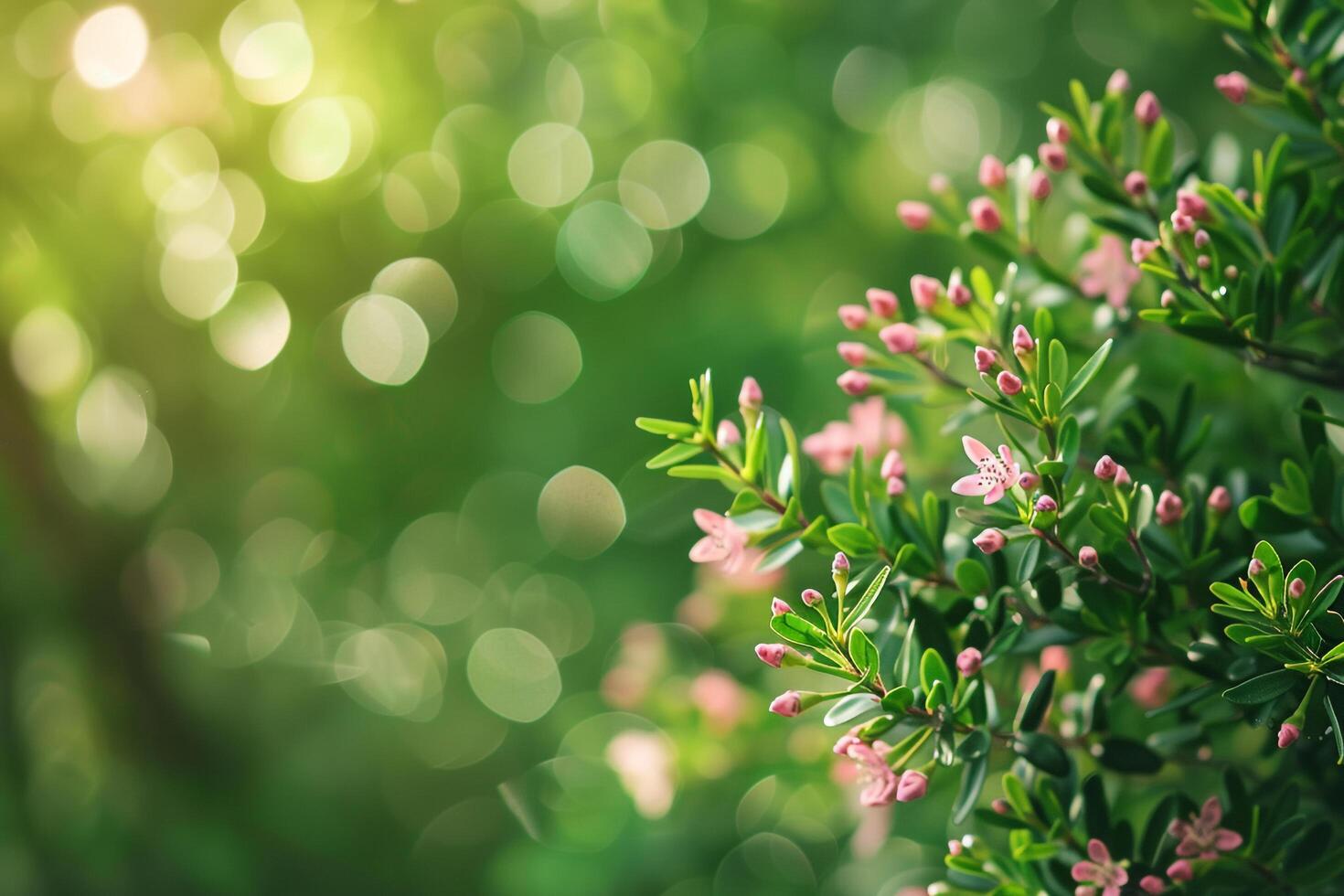 Waxflower in a Tranquil Garden with Lush Green Background Nature photo