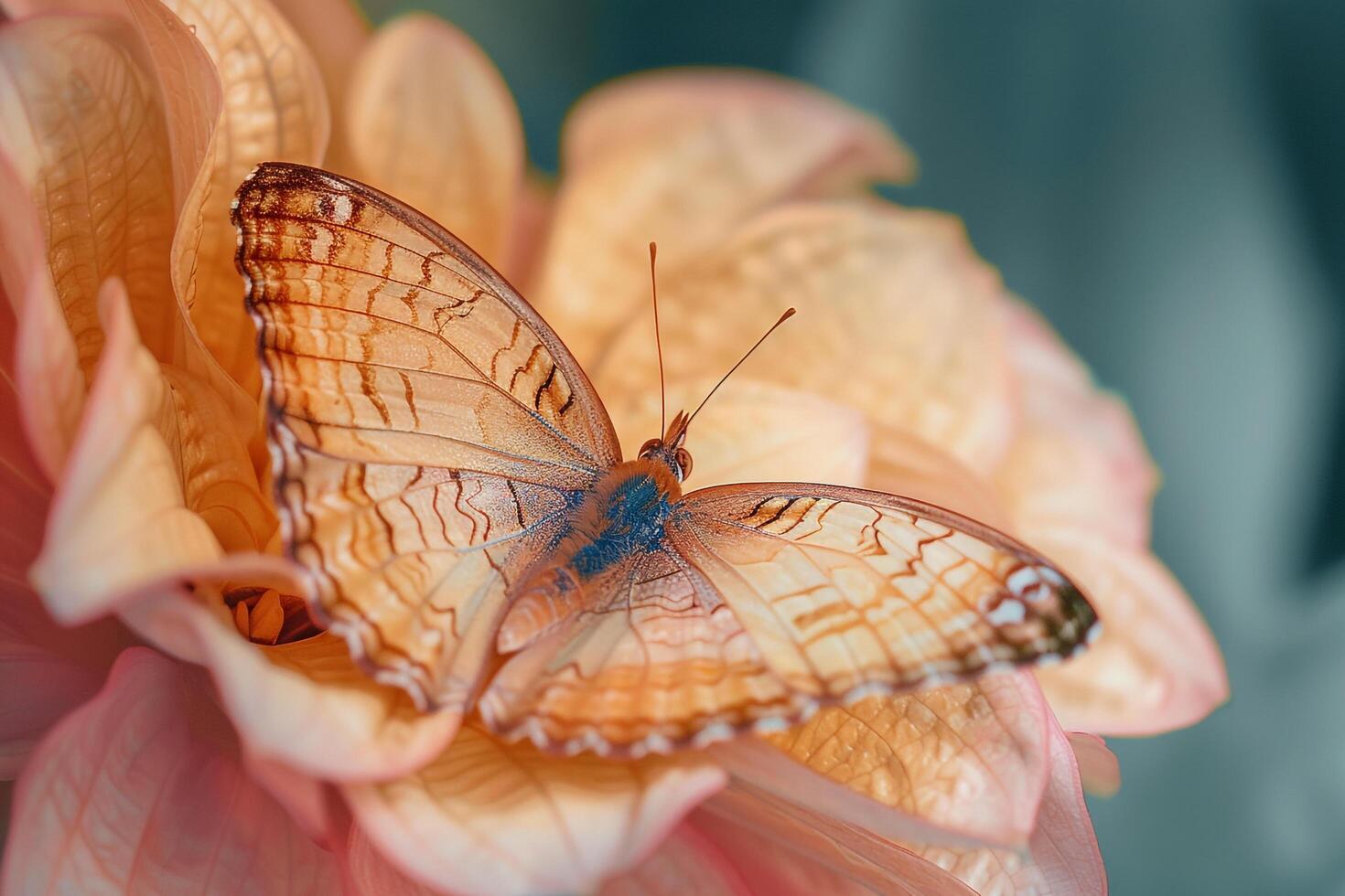 A Butterfly Resting on a Flower Petal. Nature Background photo