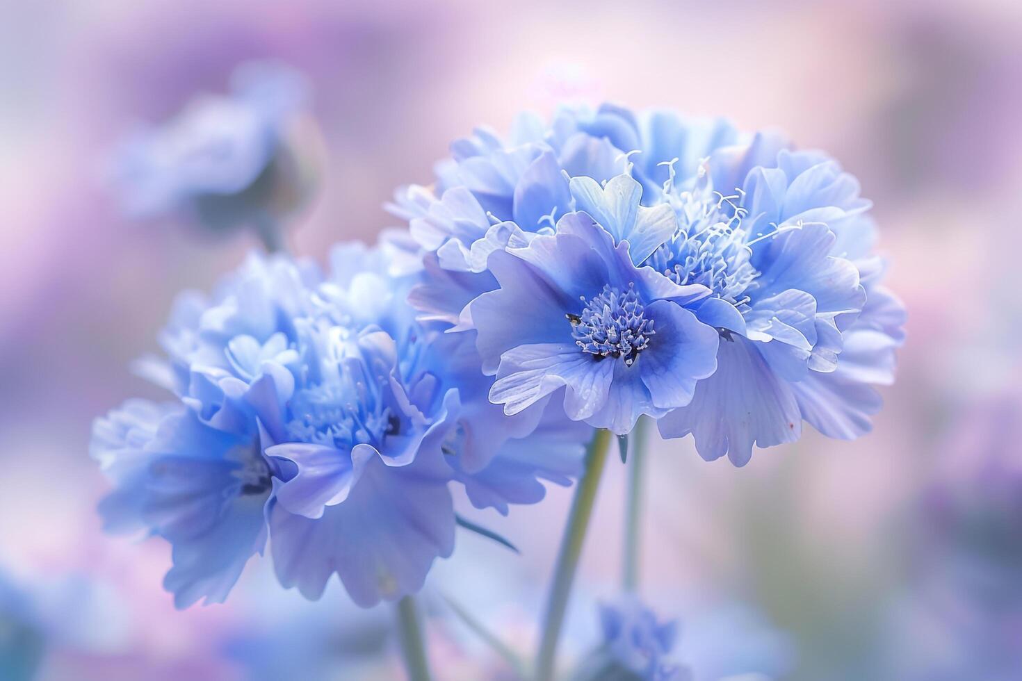 Blue Scabiosa Flowers. Nature Background photo