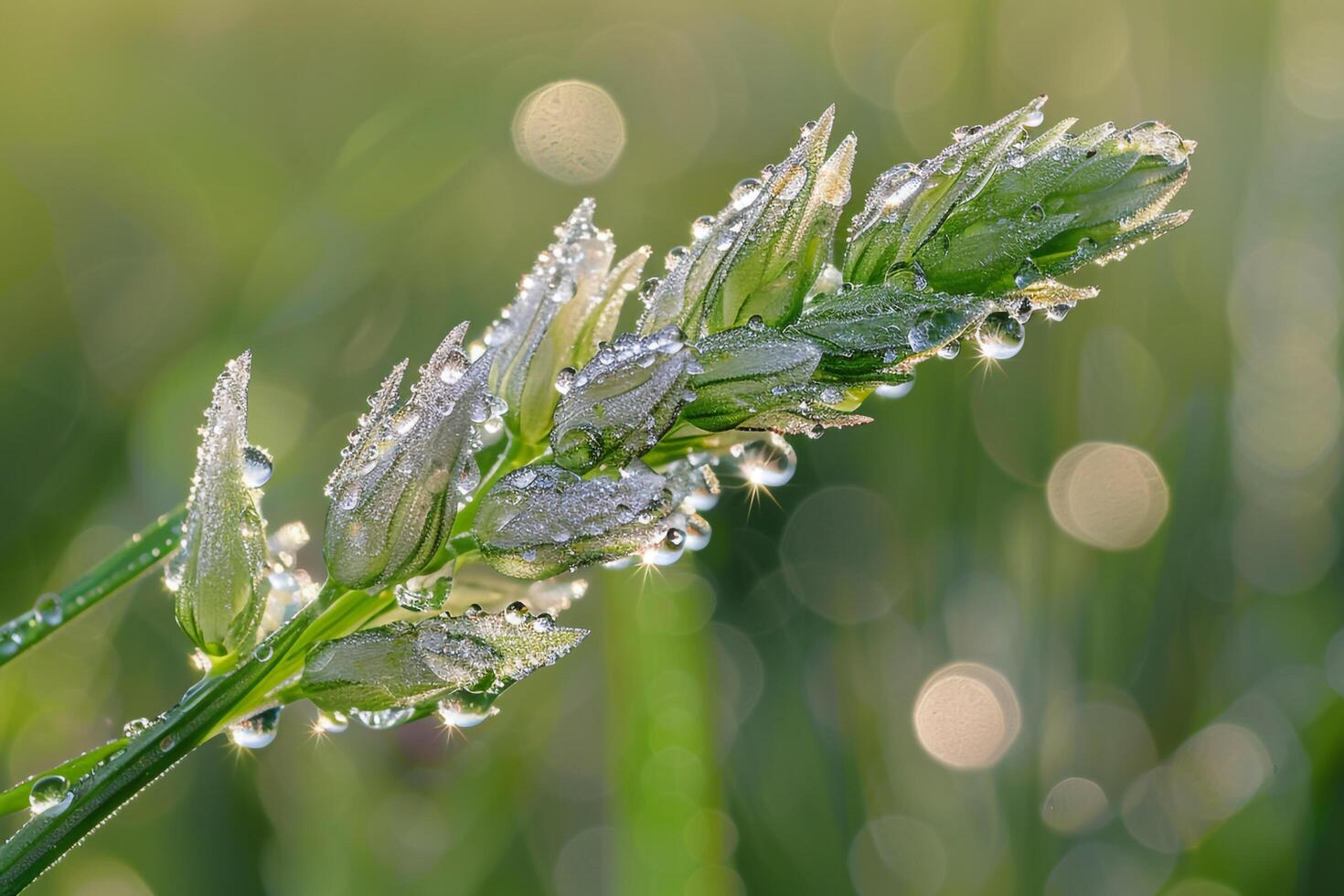 Dew Covered Wildflower Nature Background with Fresh Petals and Natural Textures photo