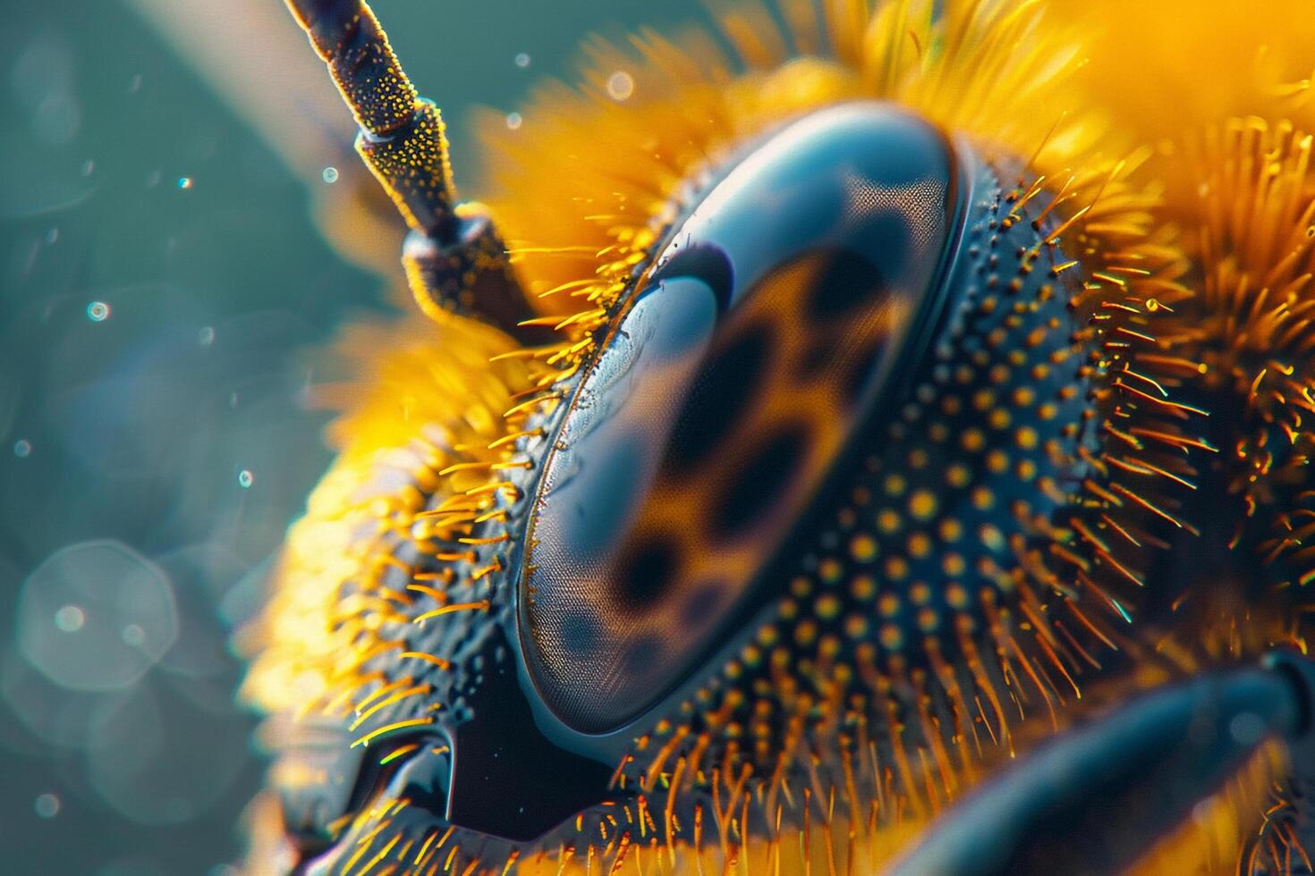 Nature Background of a Bees Compound Eye with Intricate Textures and Patterns in the Lenses Background Nature photo