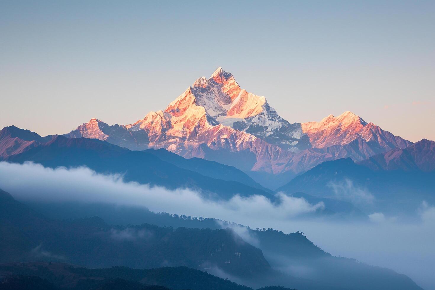 Mountain Peak at Sunrise. Nature. Background photo