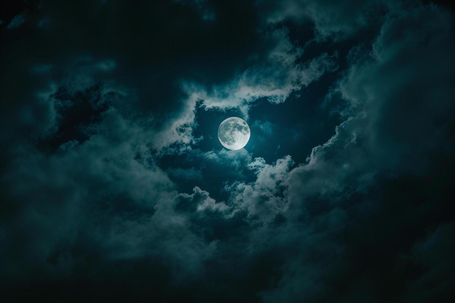 Moonlit Clouds Drifting Across Night Sky Nature Background photo