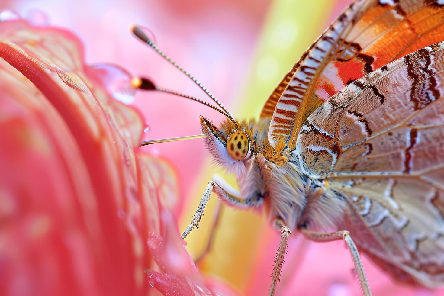 Butterfly on a Flower Petal. Nature Background photo