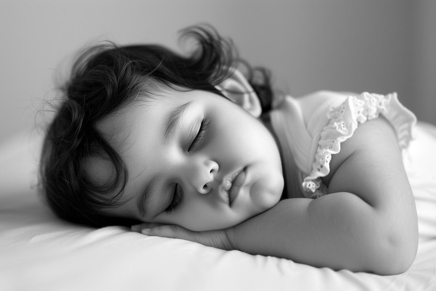 Peaceful Baby Sleeping with Background photo