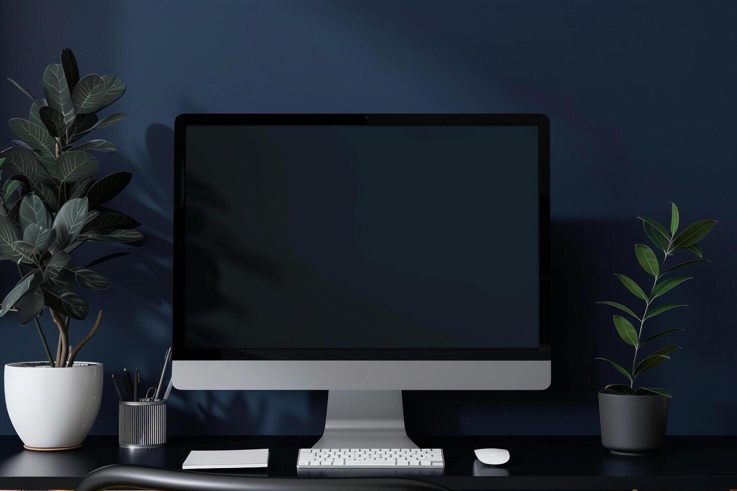 Computer Monitor Mockup with Blank Screen photo