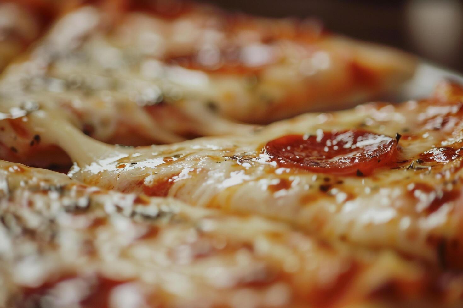 Classic New York Pizza Slice with Melted Cheese and Pepperoni photo