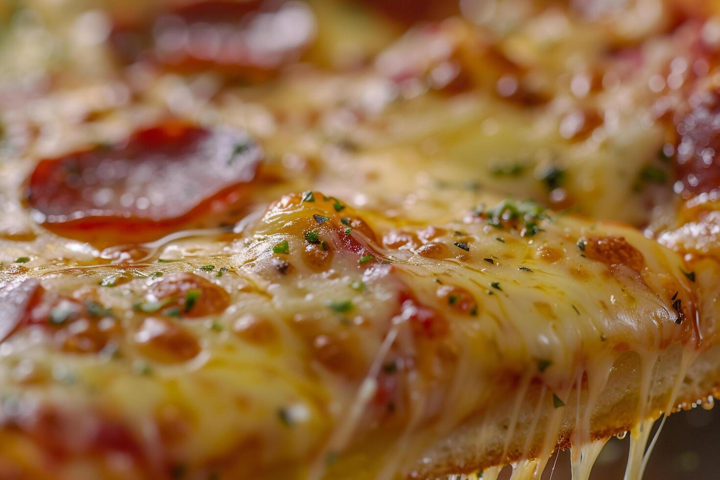 Delicious Slice of New York Style Pizza with Gooey Cheese photo
