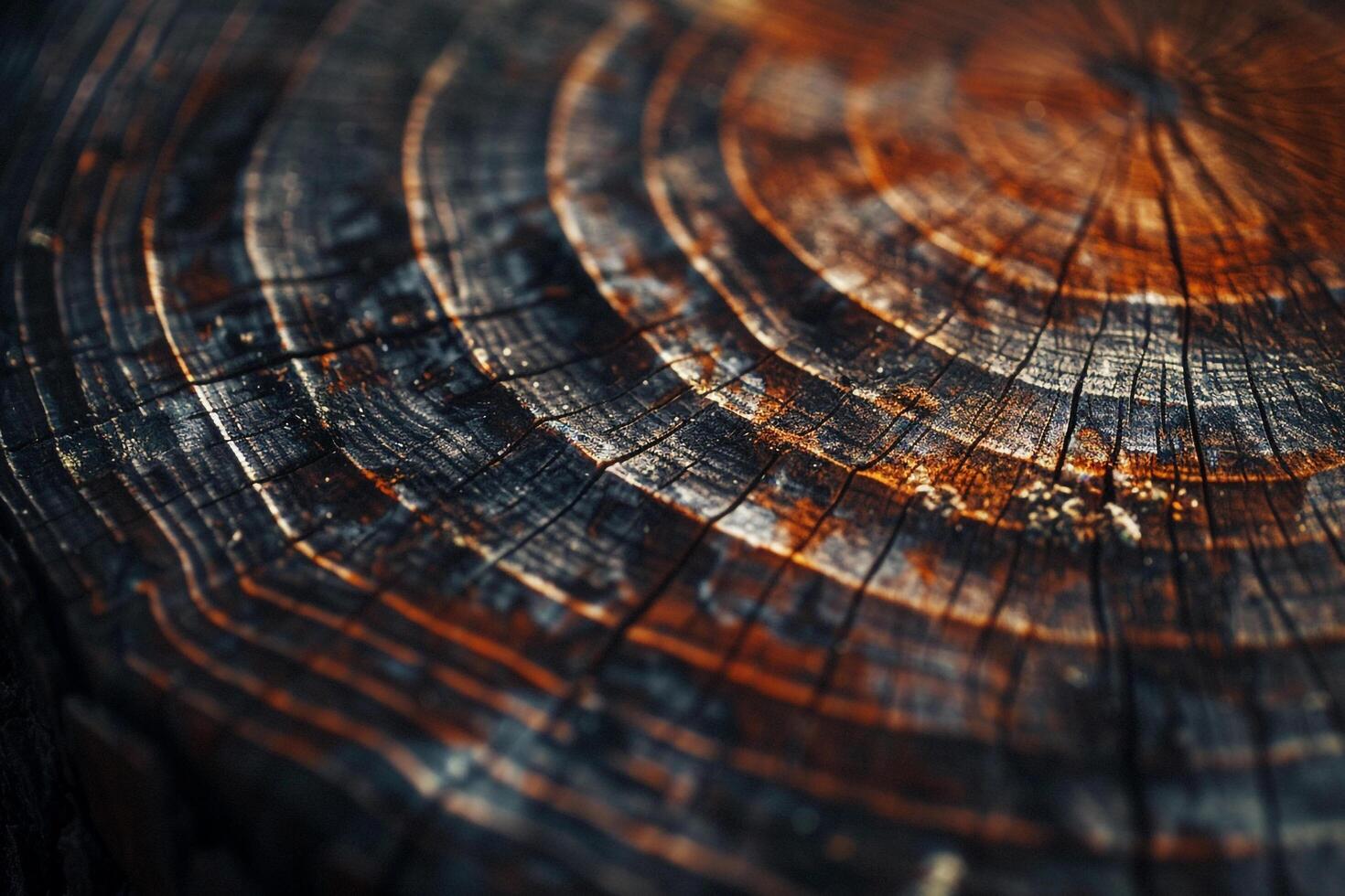 Tree rings visible in a cross section of a wooden log highlighting natural patterns background photo