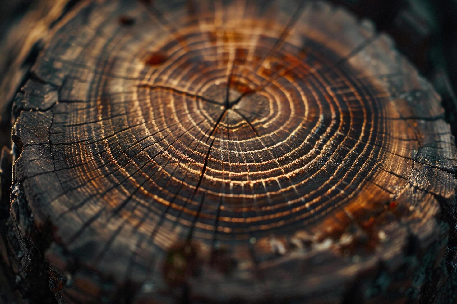 Tree rings in a cross section of a wooden log revealing intricate growth patterns background photo