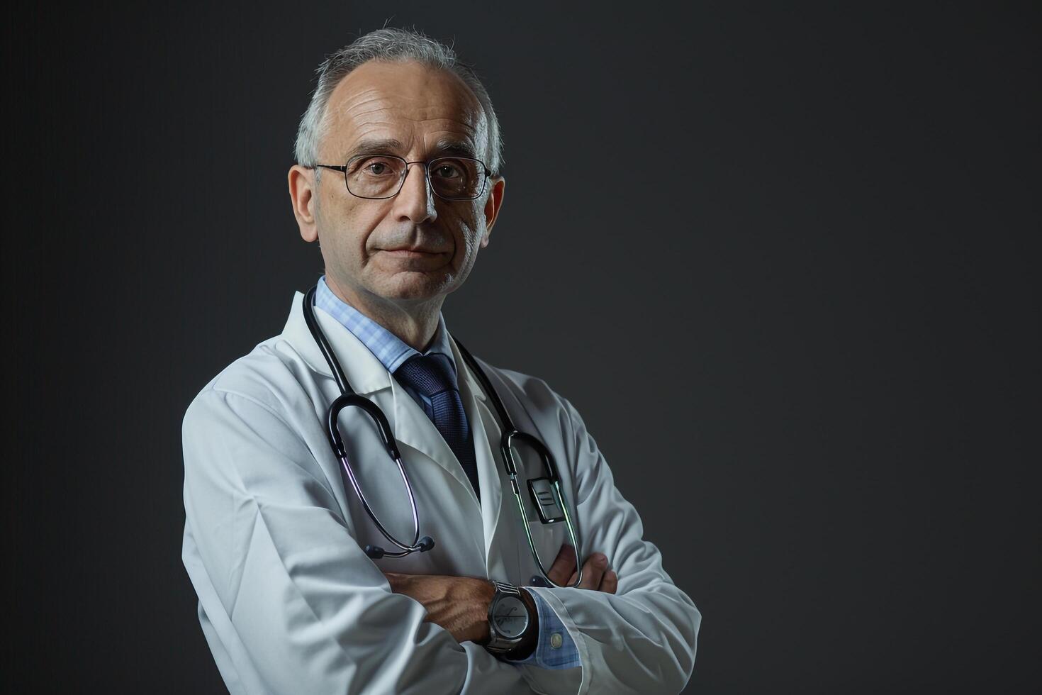 Male doctor in professional attire displaying confidence and readiness background photo