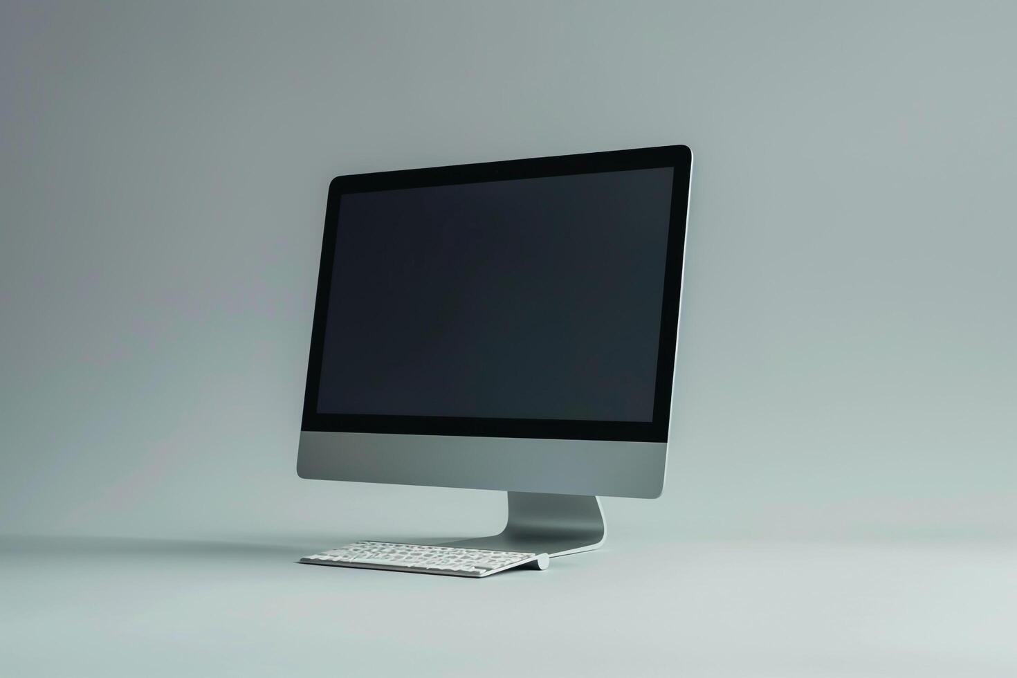 Desktop computer mockup featuring a stylish and functional design perfect for digital content and professional use background photo