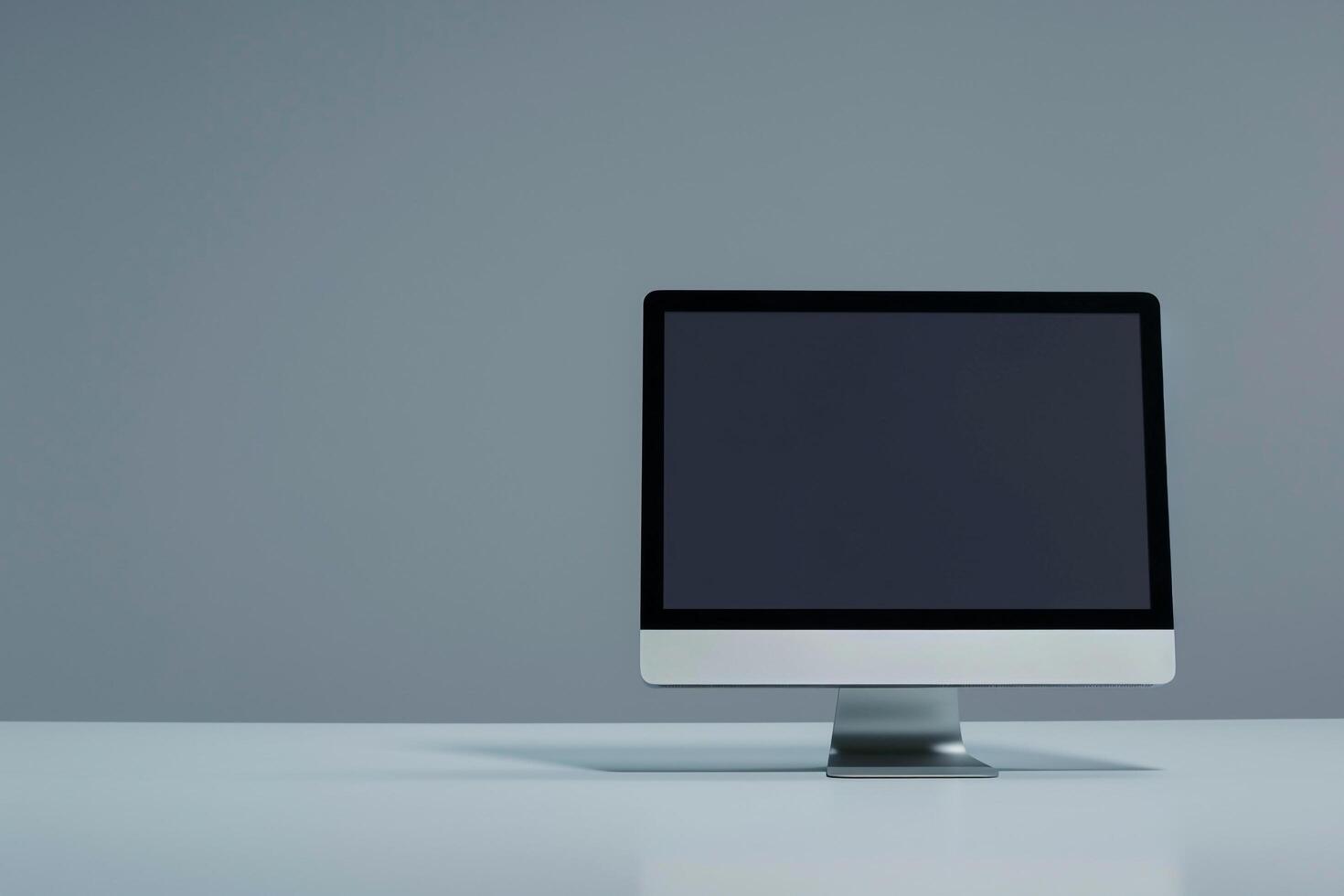 Desktop computer mockup showcasing a  and professional design for tech and business uses background photo