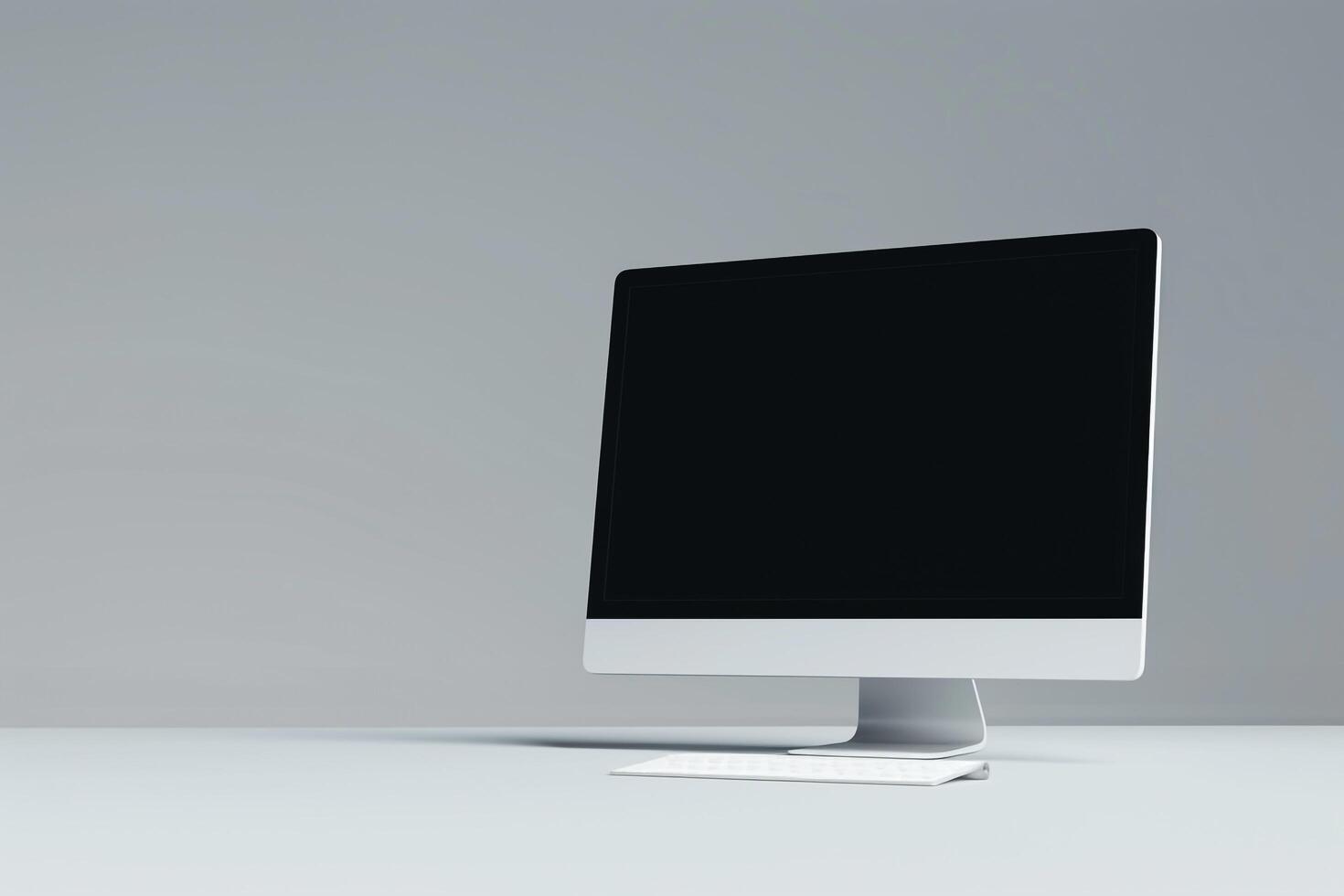 Desktop Computer Mockup with  Background photo