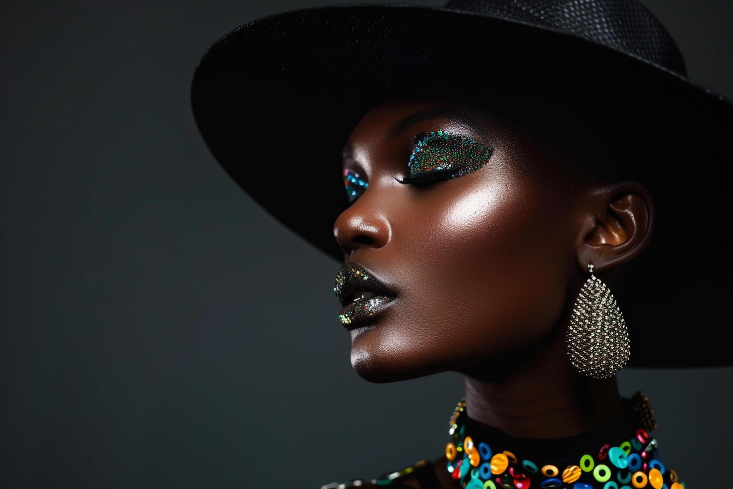 Model displaying trendy accessorieschic  background emphasizing fashion accessories photo