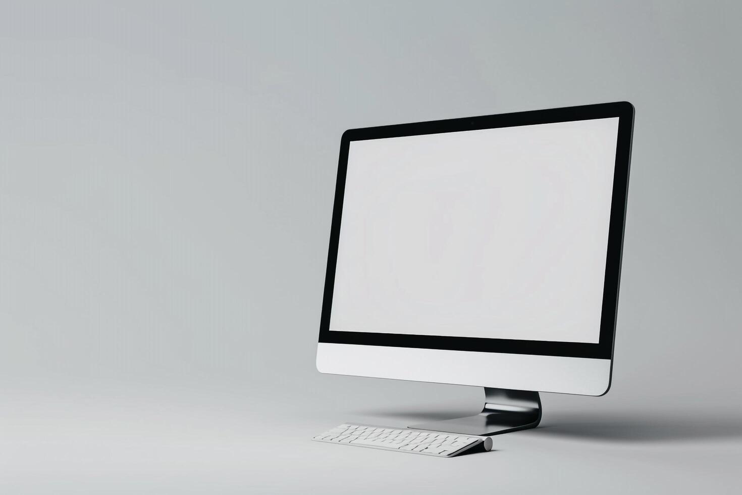 ist Desktop Computer Mockup with Subdued Background photo