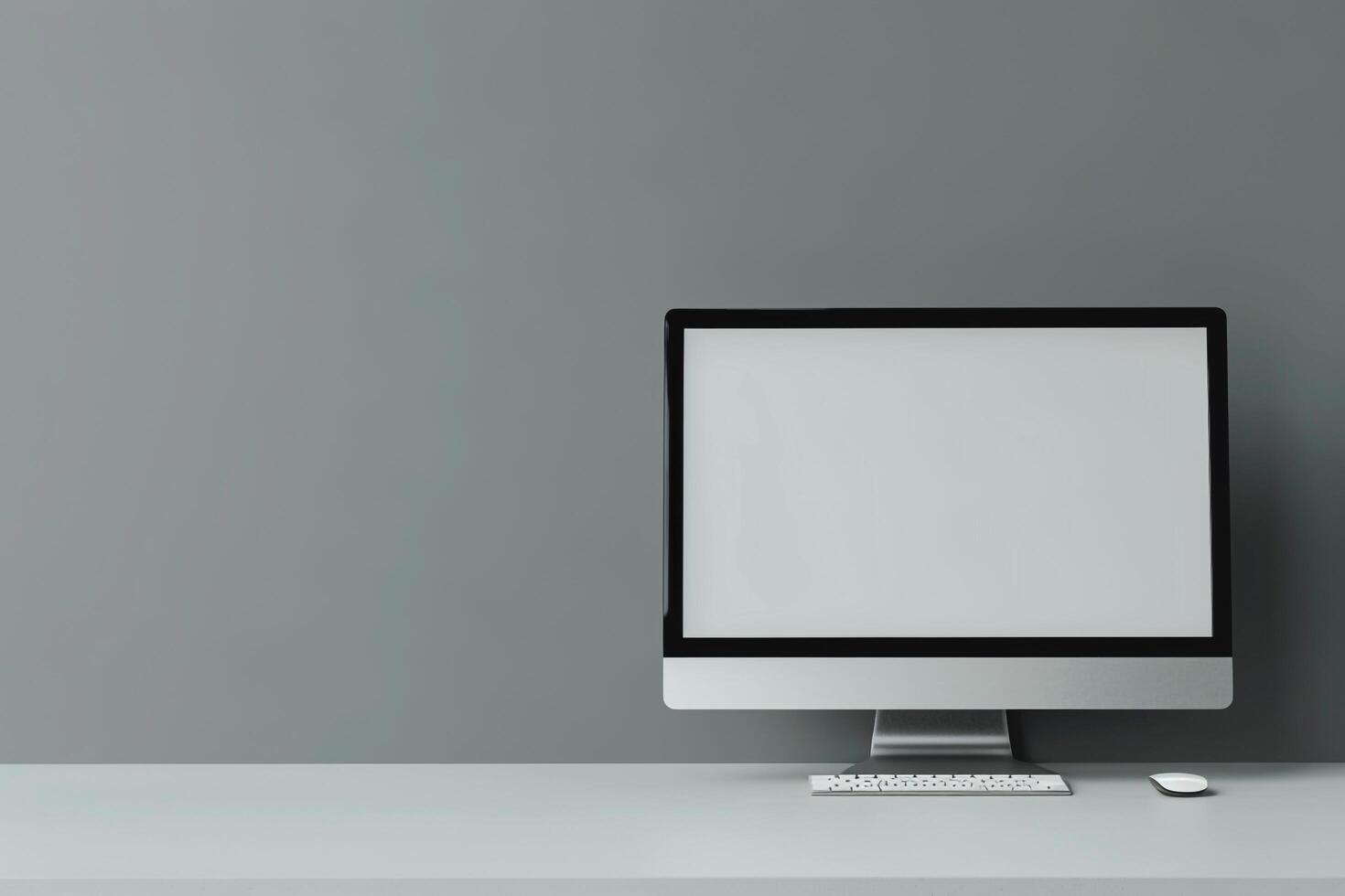 Desktop Computer Mockup Against Subtle Background photo