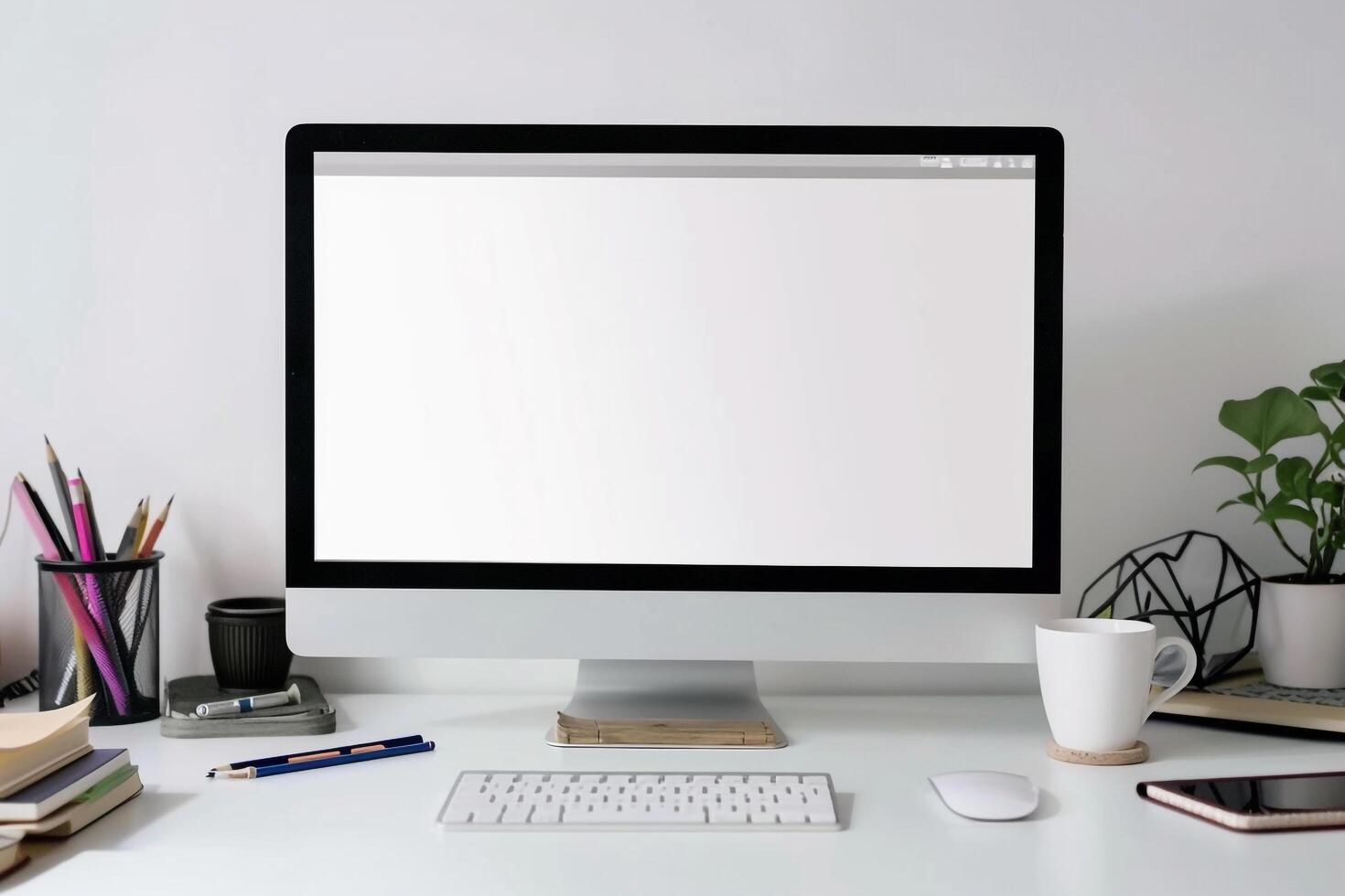 Computer Mockup with ist  Background photo
